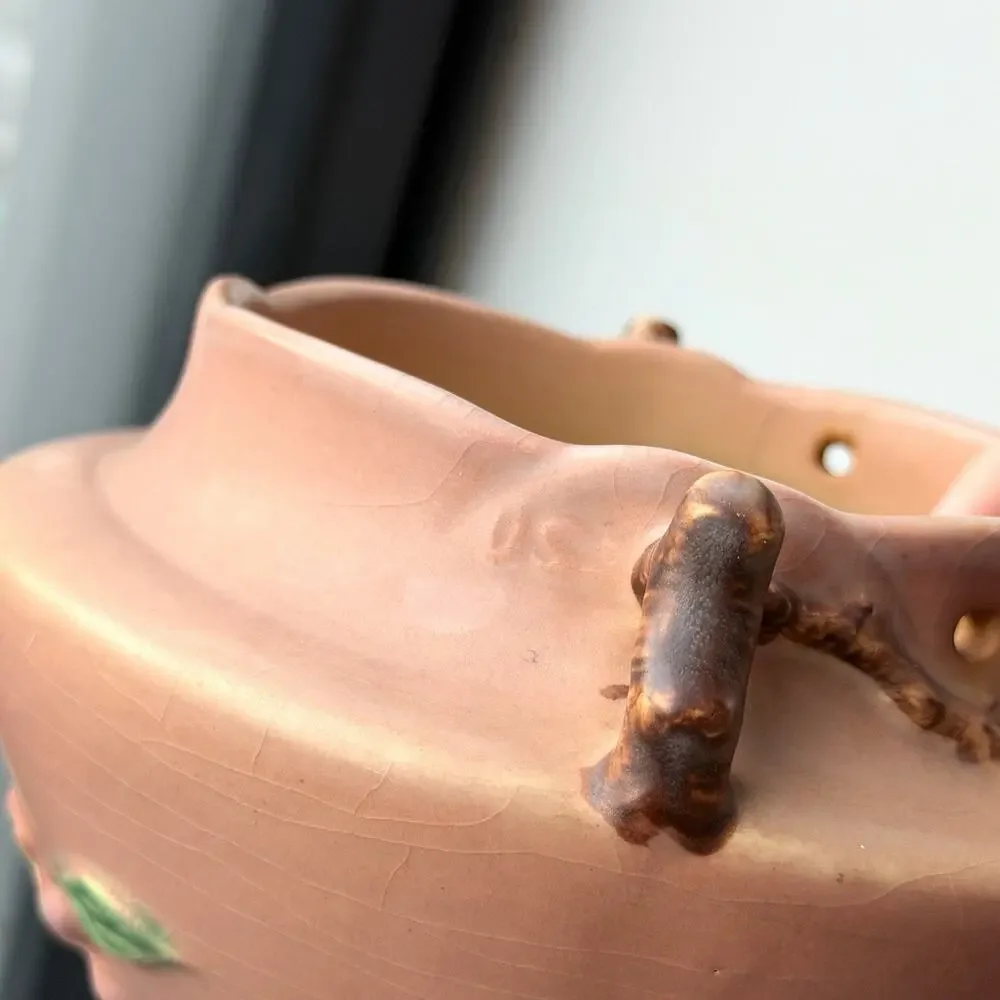 Roseville Pottery Pink Apple Blossom Hanging Planter Basket